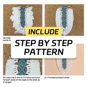 Hand DIY Knitting Leaf <strong>Macrame</strong> <strong>Kit</strong> with Mascot Style <strong>Beginner</strong>-Friendly Tassel Wall Hanging Home Decor - Product Image 5