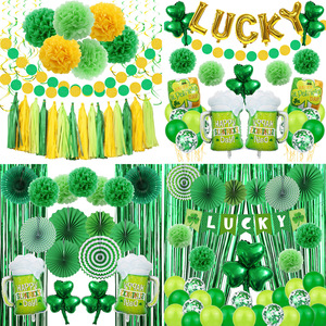 Set di Decorazioni per Festa di San Patrizio con Bandiera Cartoon, Ghirlanda, Sfondo Irlandese e Palloncini per Festival della Birra - Product Image 2