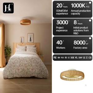 โคมไฟเพดานไม้ LED แสงวอร์มไวท์ 3500K สไตล์เรสติก ติดตั้งบนพื้นผิว 220V ขนาดใหญ่ สำหรับห้องนั่งเล่น - Product Image 3