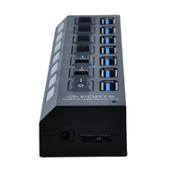 Sakelar Indikator LED Individual 5v Micro 7 Port USB 3.0 Hub untuk Macbook PC Laptop