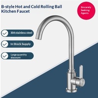 Robinet de cuisine en acier inoxydable 304, eau froide et chaude, à évier unique, rotatif et extractible, style moderne et simple, vente en gros du fabricant de Kaiping