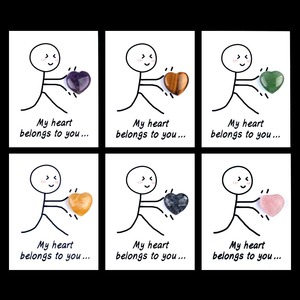 Trái Tim Tôi thuộc về bạn-Chữa bệnh thẻ loạt thạch anh tím tự nhiên pha lê đá mã não 20 mm thẻ hình trái tim sáng tạo và vui vẻ - Product Image 1