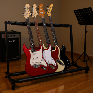 Soporte de metal plegable Grack para 7 guitarras, estante de exhibición y almacenamiento para guitarras eléctricas y acústicas. - Product Image 2