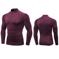 T-shirts de sport personnalisés à manches longues pour hommes, respirants, à col montant, extensibles, pour l'entraînement – Fabricant OEM ODM