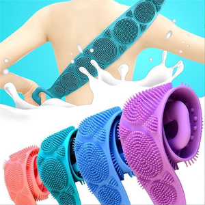 Wholesale Silicone Body Scrubber Bath <b>Brush</b> Exfoliating Shower Belt Scrub Back Cleaning Strap Bathing Tools - Product Image 4