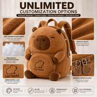 Sac à dos en peluche personnalisé Capybara, sac à dos en peluche pour animaux en peluche, sac à dos doux personnalisé pour enfants et adultes, cadeau promotionnel OEM ODM