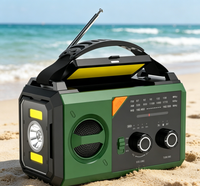 Radio météo portable d'urgence 20000mAh, solaire, à manivelle, lampe torche, sirène SOS, NOAA WB AM FM