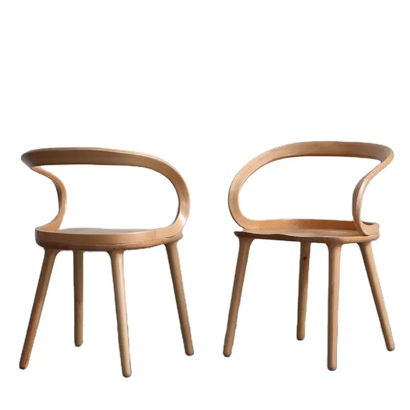 Chaise de Restaurant à dossier en bois massif, Design européen moderne et bon marché, chaises de salle à manger simples et nordiques