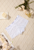 En stock – Lot de 6 culottes sexy en dentelle transparente pour femme, avec imprimé lettres, style boxer et shorty