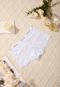 En Stock Set de 6 Bóxers de Encaje Sexy, Ropa Interior Transparente Culottes de Encaje para Mujer con Estampado de Letras, Boyshorts de Encaje Completo - Product Image 6