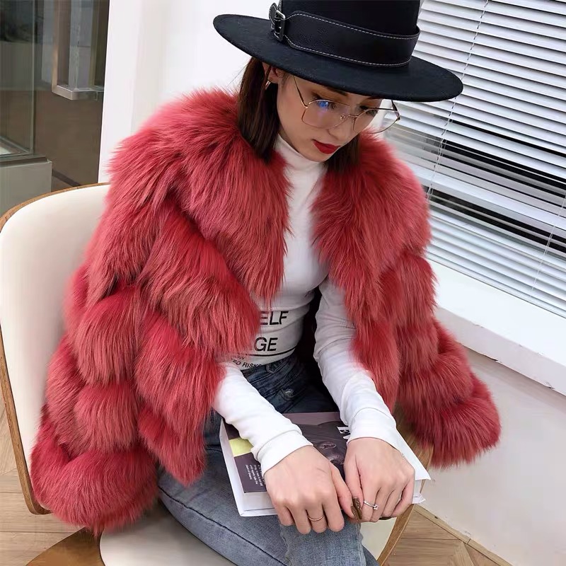 ジャケット・アウター 24AW Curl Faux Fur Coat Rosita | Luxury Silver Fox Fur Jacket With Lavish Big Collar