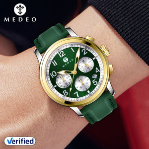 Montre-bracelet de luxe pour homme, espace lunaire, atterrissage lunaire, chronographe lumineux, mode décontractée, bracelet en cuir, montres à quartz pour hommes - Product Image 1