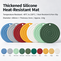 Tapis isolant thermique rond en silicone antidérapant pour ustensiles de cuisine chauds