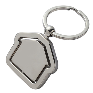 Custom Metal Matte Silver Square Engraved Customizable Logo Custom Made Keychain Manufacturer Custom Logo Shape Keychain - Product Image 3