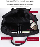Sac à main pour ordinateur portable en tissu Oxford pour homme, fermeture éclair, imperméable, léger, portable, durable, confortable, grand format