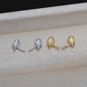 ถาดเงินแท้ S925 ลายบาโรก รูปหูสุนัข งานแฮนด์เมด อุปกรณ์ DIY อเนกประสงค์ สำหรับทำเครื่องประดับ 1 คู่ 4171 - Product Image 3