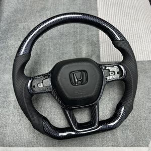 Volante in Fibra di Carbonio e Pelle Personalizzato per Civic 11a Generazione, Stile Sportivo Classico, Parti per Modifica e Aggiornamento <span class=keywords><strong>Auto</strong></span> - Product Image 3