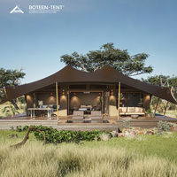 BOTEEN Villa Safari Modulaire Robuste en Toile PVDF 1050gsm Quatre Saisons pour 5+ Personnes Double Couche Ignifuge Écologique
