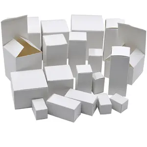 Multi size gift packaging box blank white card cosmetic essential oil paper box folding paper boxes