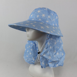 <b>Purple</b> Bucket <b>Hat</b> With Neck Flap Breathable Wide Brim Sun Protection Summer Outdoor Adult <b>Hat</b> - Product Image 2