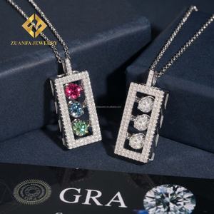 ชุดจี้เพชรแบบฮิปฮอปสุดเก๋สำหรับ925เครื่องทดสอบเพชรแบบพาสเมอร์ยอดนิยมพร้อมจี้เพชรโมอิส VVS1เงิน - Product Image 2