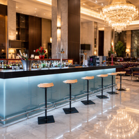 Comptoir lumineux LED en forme de L de haute qualité sur mesure pour le mobilier de bar de hall d'hôtel