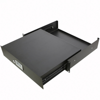 Tiroir coulissant pour rack 1U-4U, clavier, rack de serveur 19 pouces, noir, verrouillable, profondeur 35 cm, armoire réseau, DVR CCTV, tiroir en acier