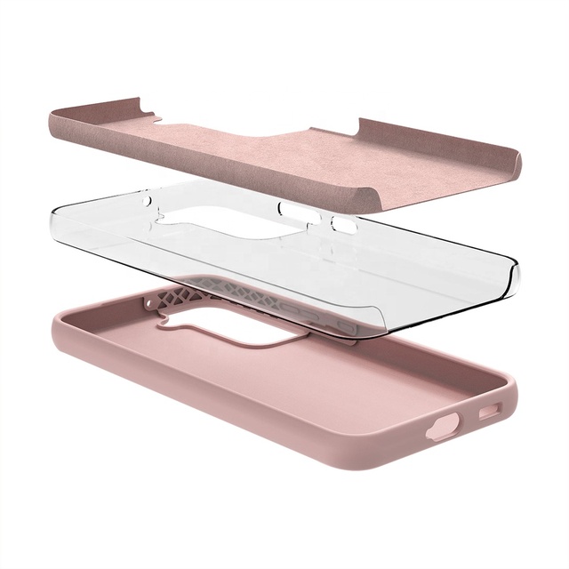 OEM Custom 3-in-1 Food Grade Real Liquid Silicone Cover for Samsung S25 Ultra Edge S24 S23 A54 Microfiber Shockproof Phone Case