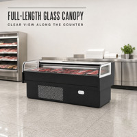 Vitrine Réfrigérée pour Viandes Fraîches - Bœuf/Fish/Fruits de Mer Frais - Réfrigérateur Commercial à Refroidissement par Air pour Supermarché
