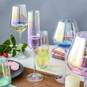 Lunettes de toast à vin rouge et blanc, pour vin scintillant, multicolore, arc-en-ciel, - Product Image 5