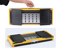 Barbecue portable pliable avec support de rangement, camping en plein air, pique-niques, barbecue, facile à assembler