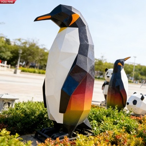 ประติมากรรมนกเพนกวินทรงเรขาคณิต YOUFINE ทำจากสแตนเลส ศิลปะตกแต่งสมัยใหม่สำหรับพื้นที่กลางแจ้ง ลานกว้าง สวน และพื้นที่เชิงพาณิชย์ - Product Image 5