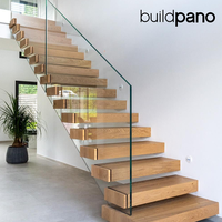 Escalier flottant Escalier en verre suspendu moderne/escalier en verre pour intérieur/conception d'escalier de maison