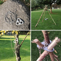 Trépied de camping direct d'usine, accessoires de chasse, de voyage et de camping, kit de trépied pour barbecue, équipement de camping portable pour feu de camp