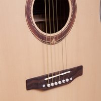 Natural Color Customized for Sale Cutaway Acoustic Guitar