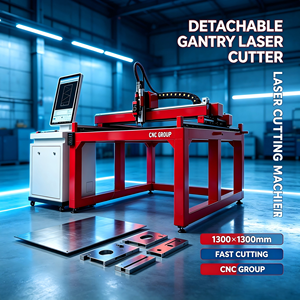 เครื่องตัดเลเซอร์ CNC แบบถอดประกอบได้ ขนาดพื้นที่ทำงาน 1300*1300 มม. ตัดเร็วสำหรับแผ่นโลหะ เครื่องตัดไฟเบอร์เลเซอร์ - Product Image 1