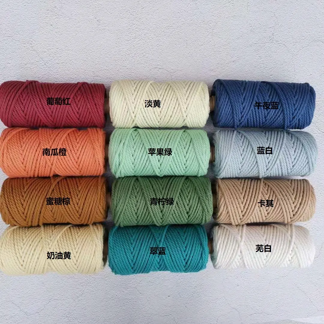 OKAY Premium 100% 4MM Macrame Cotton Cord,Three-Strand Twisted String For Wall Hanging, Plant Hooks, Crafts