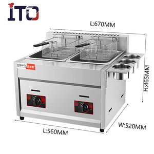 Fabricant professionnel de friteuses à gaz à double cuve, <span class=keywords><strong>friteuse</strong></span> à beignets au diesel et au <span class=keywords><strong>propane</strong></span> de 12 litres à <span class=keywords><strong>vendre</strong></span> - Product Image 2