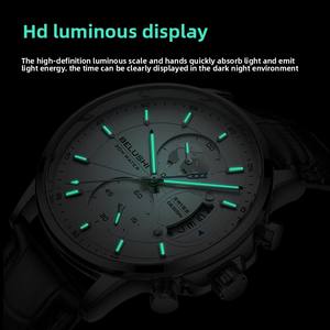 Montre <span class=keywords><strong>Chronographe</strong></span> Quartz Homme Belushi de Haute Qualité 576, Étanche, Boîtier en Alliage et Cuir, Cadran Vintage à Aiguilles, 42mm, Lumineuse - Product Image 4