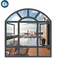 Ventanas Arqueadas de Aluminio con Doble Acristalamiento Templado Resistentes a Huracanes para Viviendas