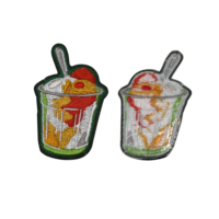 Grosir minuman bordir besi pada patch kustom botol teh jus