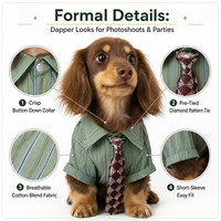 Camisa para Mascotas Yuppie Gentleman, para Perros Pequeños y Gatos, Primavera/Otoño, Algodón Oxford con Cuello, para Westie, Schnauzer, Dachshund, Bichon, Teddy