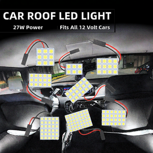 หลอดไฟหลังคาในรถยนต์ ชิป 5050 24 SMD LED แผงไฟภายในรถยนต์ DC 12V สีขาว หลอดไฟอ่านหนังสือในรถยนต์ T10 Festoon พร้อมอะแดปเตอร์ หลอดไฟทรงโดม - Product Image 2