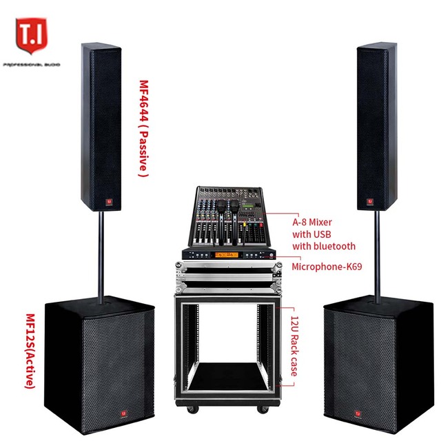 4*6.5'' 450W Passive Professional Audio DJ Power Speaker Box Single 6.5 Inch Column Full Range System Top