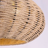 Restoran Modern Asma Lamba Ev Aydınlatmaları Rattan Avizeler Kenevir Halatlı Led Sarkıt Lambalar Yemek Masası Lambaları