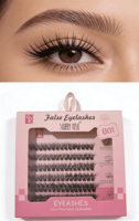 Ensemble de faux cils synthétiques de qualité supérieure, faits à la main, avec bande en coton noir, volume naturel et effet wispy, réutilisables et confortables