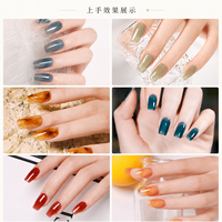 Vente en gros de vernis à ongles en gel semi-transparent effet écaille de tortue ambre, 15 ml, 10 couleurs, étiquette privée, pour salon
