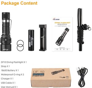 Genwiss-linterna subacuática para buceo, luz submarina de 1080 lúmenes, resistente al agua - Product Image 3