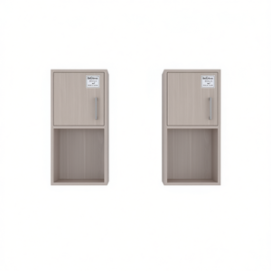 Armario de baño de roble blanco, 18 pulgadas, estante abierto montado en la pared, estantes de almacenamiento de esquina de diseño moderno - Product Image 1