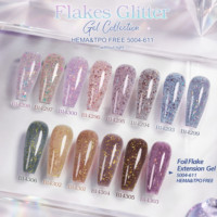 Collection de gels à paillettes longue tenue sans HEMA, véganes, non toxiques, écologiques, style français, pour salon de manucure, vente en gros OEM, 15ml 1kg